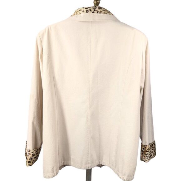 Exclusive Cream Colored Leopard Print Jacket - Picture 2 of 12